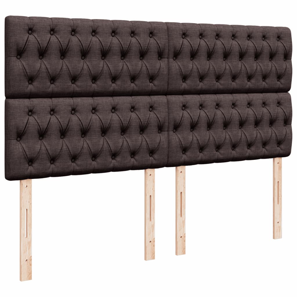 Giroletto a Molle con Materasso Marrone Scuro 200x200cm Tessuto | homemem39
