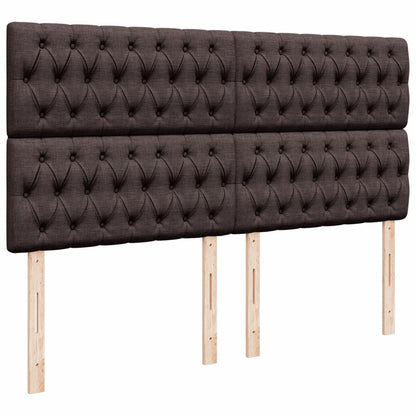 Giroletto a Molle con Materasso Marrone Scuro 200x200cm Tessuto | homemem39