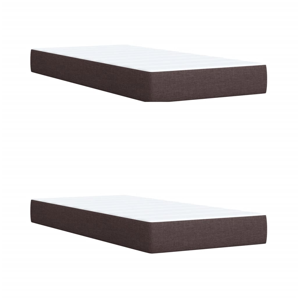 Giroletto a Molle con Materasso Marrone Scuro 200x200cm Tessuto | homemem39