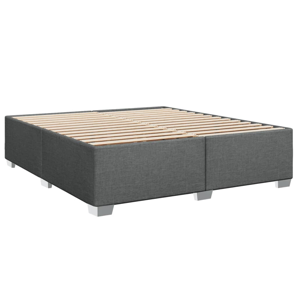 Giroletto a Molle con Materasso Grigio Scuro 200x200 cm Tessuto