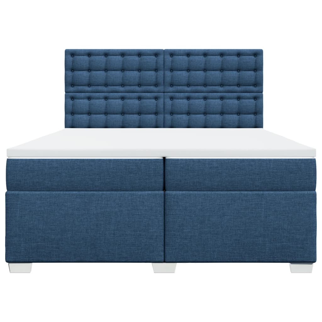 Giroletto a Molle con Materasso Blu 200x200 cm in Tessuto