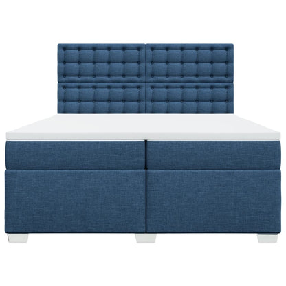 Giroletto a Molle con Materasso Blu 200x200 cm in Tessuto