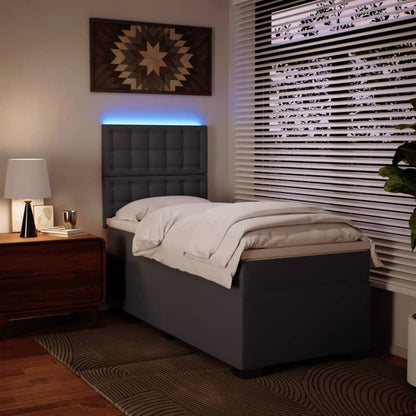 Giroletto a Molle con Materasso Grgio 80x200 cm in Similpelle - homemem39