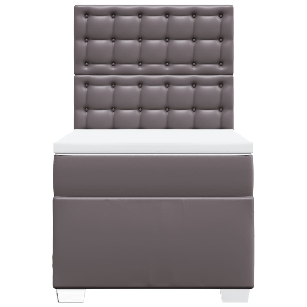 Giroletto a Molle con Materasso Grgio 80x200 cm in Similpelle - homemem39