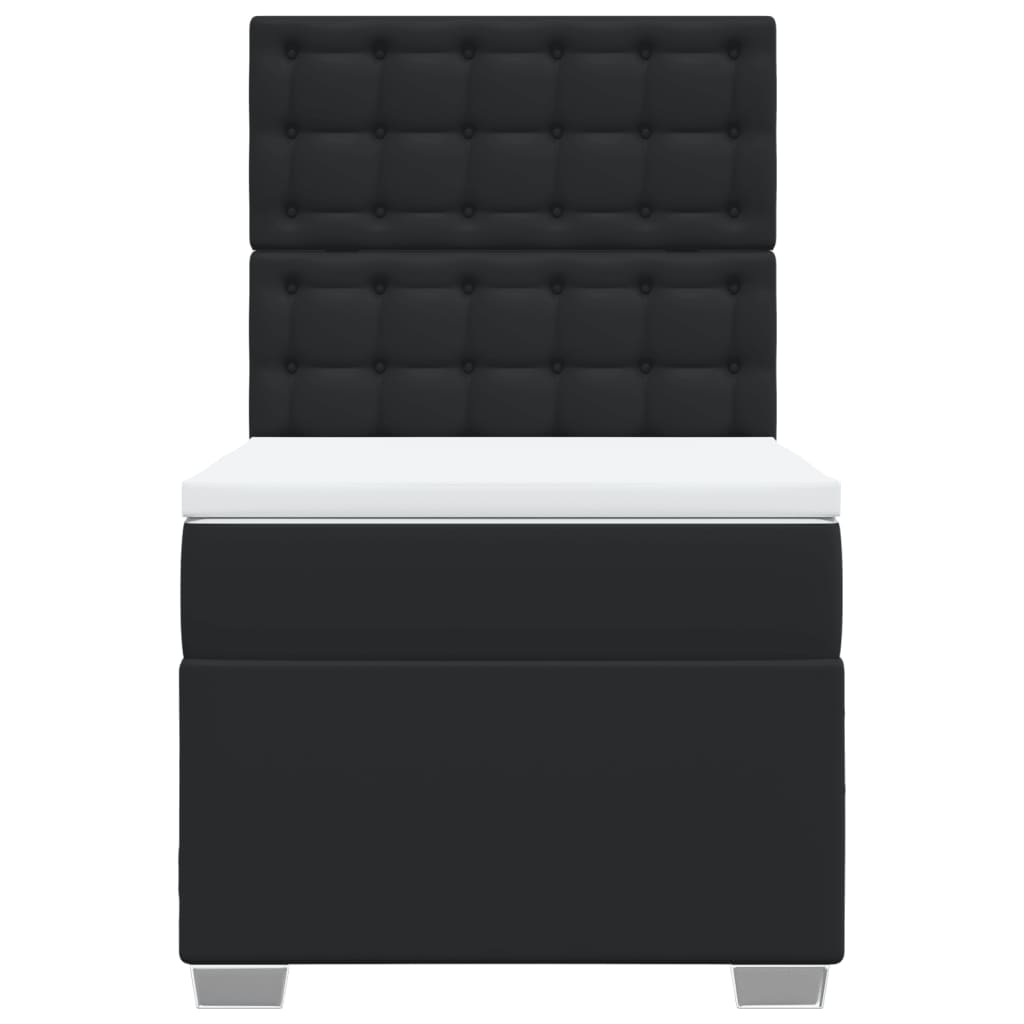 Giroletto a Molle con Materasso Nero 90x190 cm in Similpelle - homemem39