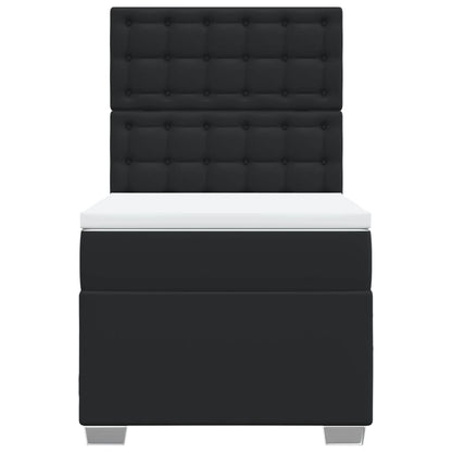 Giroletto a Molle con Materasso Nero 90x190 cm in Similpelle - homemem39