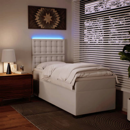 Giroletto a Molle con Materasso Bianco 90x190 cm in Similpelle - homemem39