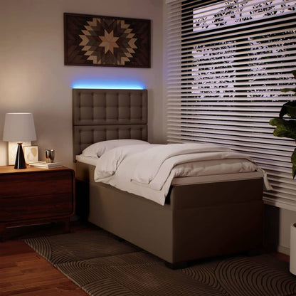 Giroletto a Molle con Materasso Cappuccino 90x190 cm Similpelle - homemem39