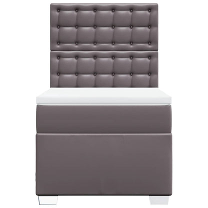 Giroletto a Molle con Materasso Grgio 90x200 cm in Similpelle - homemem39