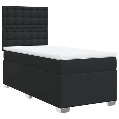 Giroletto a Molle con Materasso Nero 100x200 cm in Similpelle