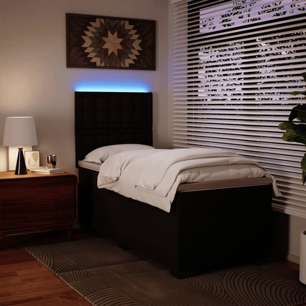 Giroletto a Molle con Materasso Nero 100x200 cm in Similpelle - homemem39