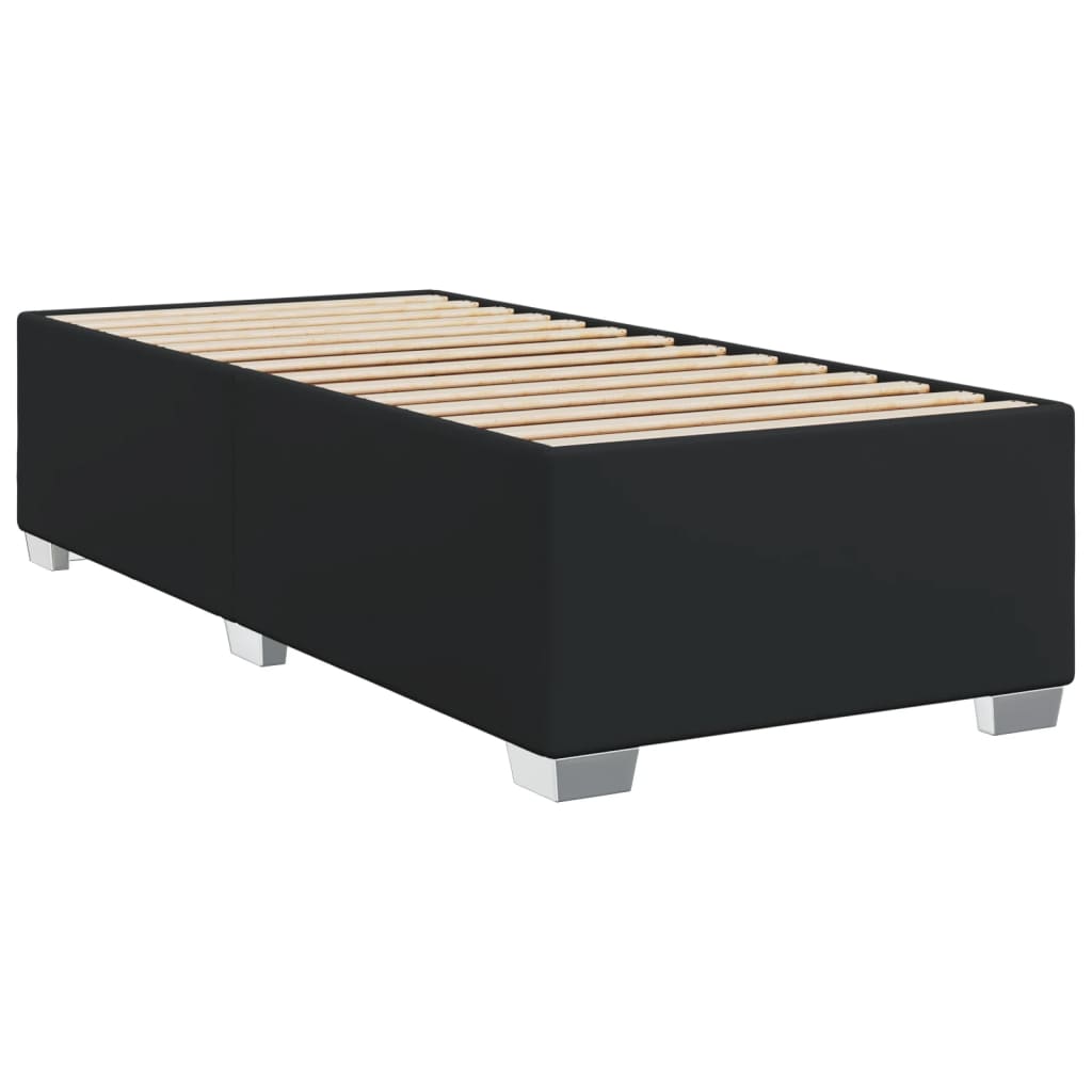 Giroletto a Molle con Materasso Nero 100x200 cm in Similpelle