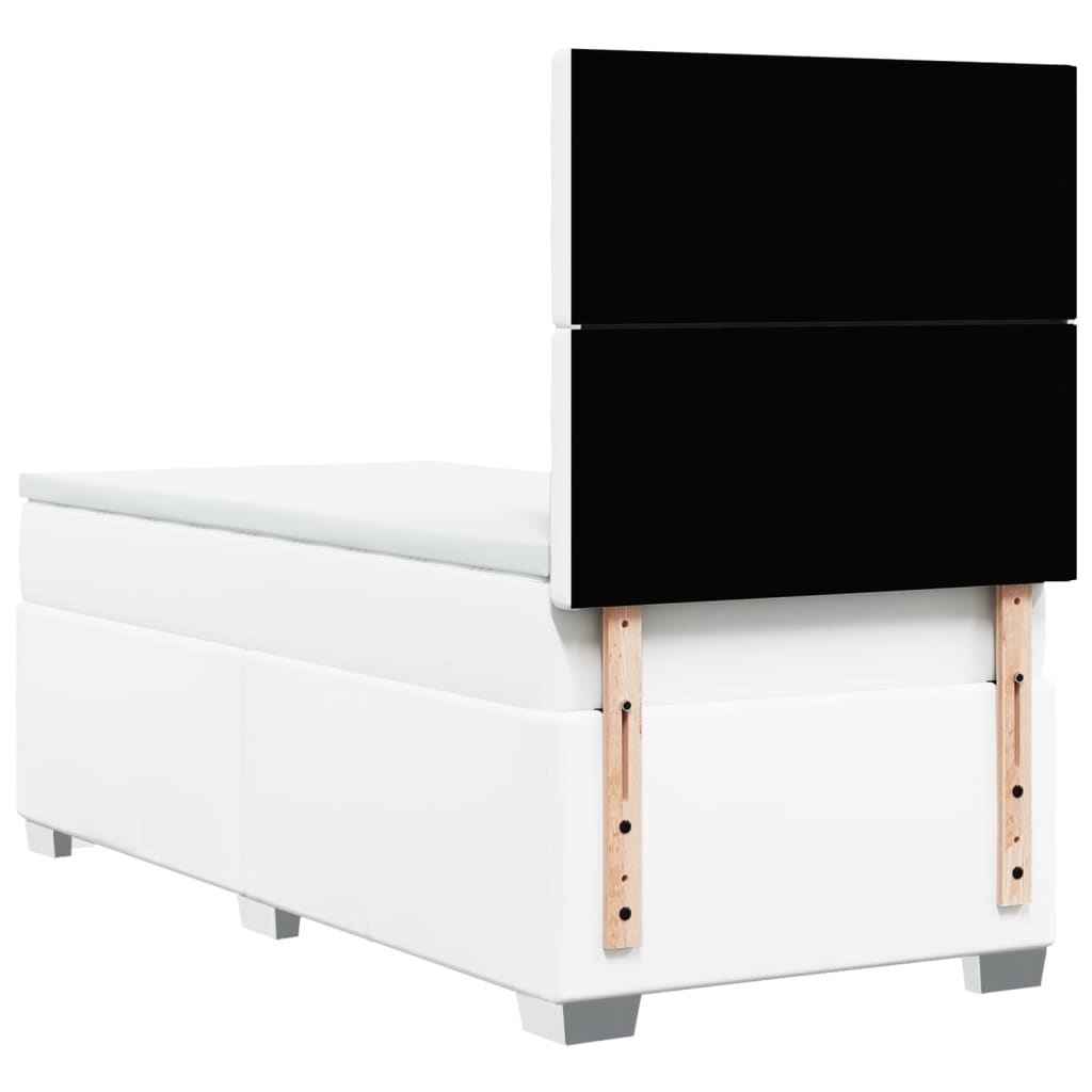 Giroletto a Molle con Materasso Bianco 100x200 cm in Similpelle
