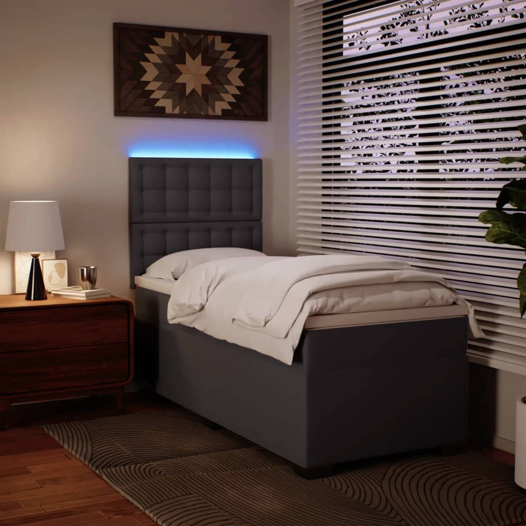 Giroletto a Molle con Materasso Grigio 100x200 cm in Similpelle - homemem39