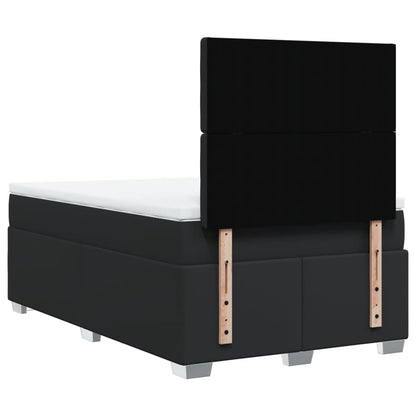 Giroletto a Molle con Materasso Nero 120x190 cm in Similpelle