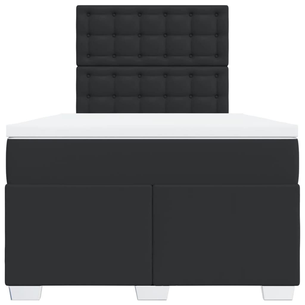 Giroletto a Molle con Materasso Nero 120x190 cm in Similpelle | homemem39