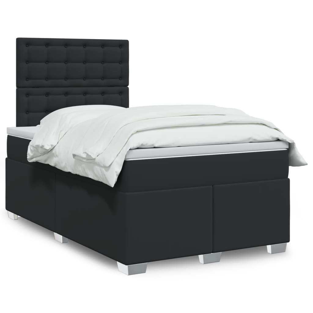 Giroletto a Molle con Materasso Nero 120x190 cm in Similpelle | homemem39