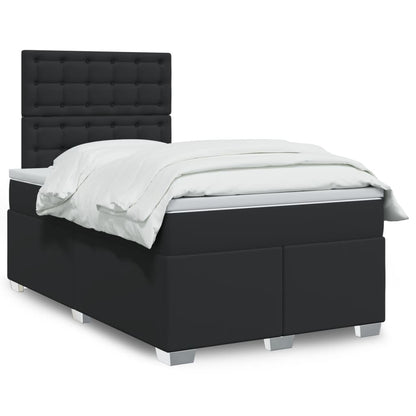 Giroletto a Molle con Materasso Nero 120x190 cm in Similpelle | homemem39