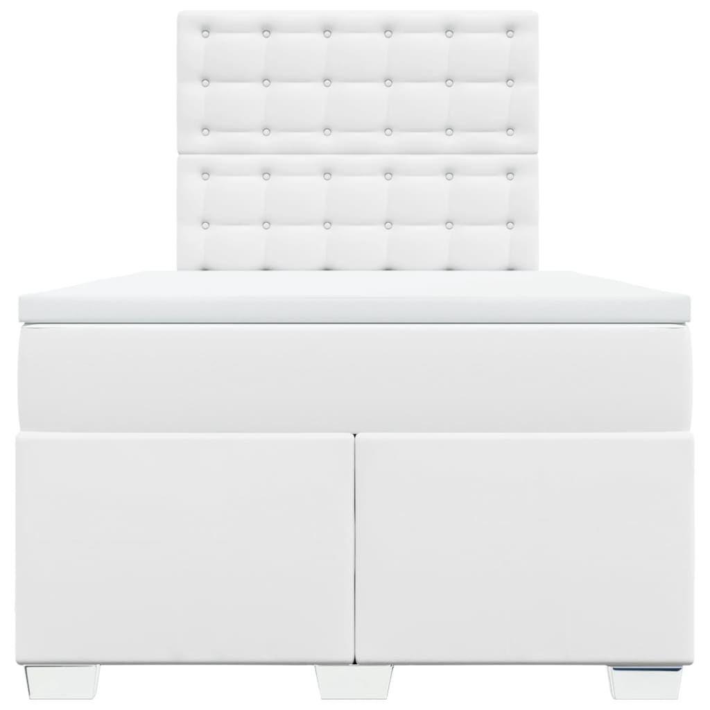 Giroletto a Molle con Materasso Bianco 120x190 cm in Similpelle