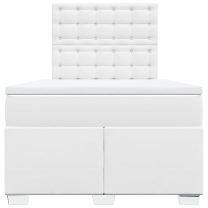 Giroletto a Molle con Materasso Bianco 120x190 cm in Similpelle