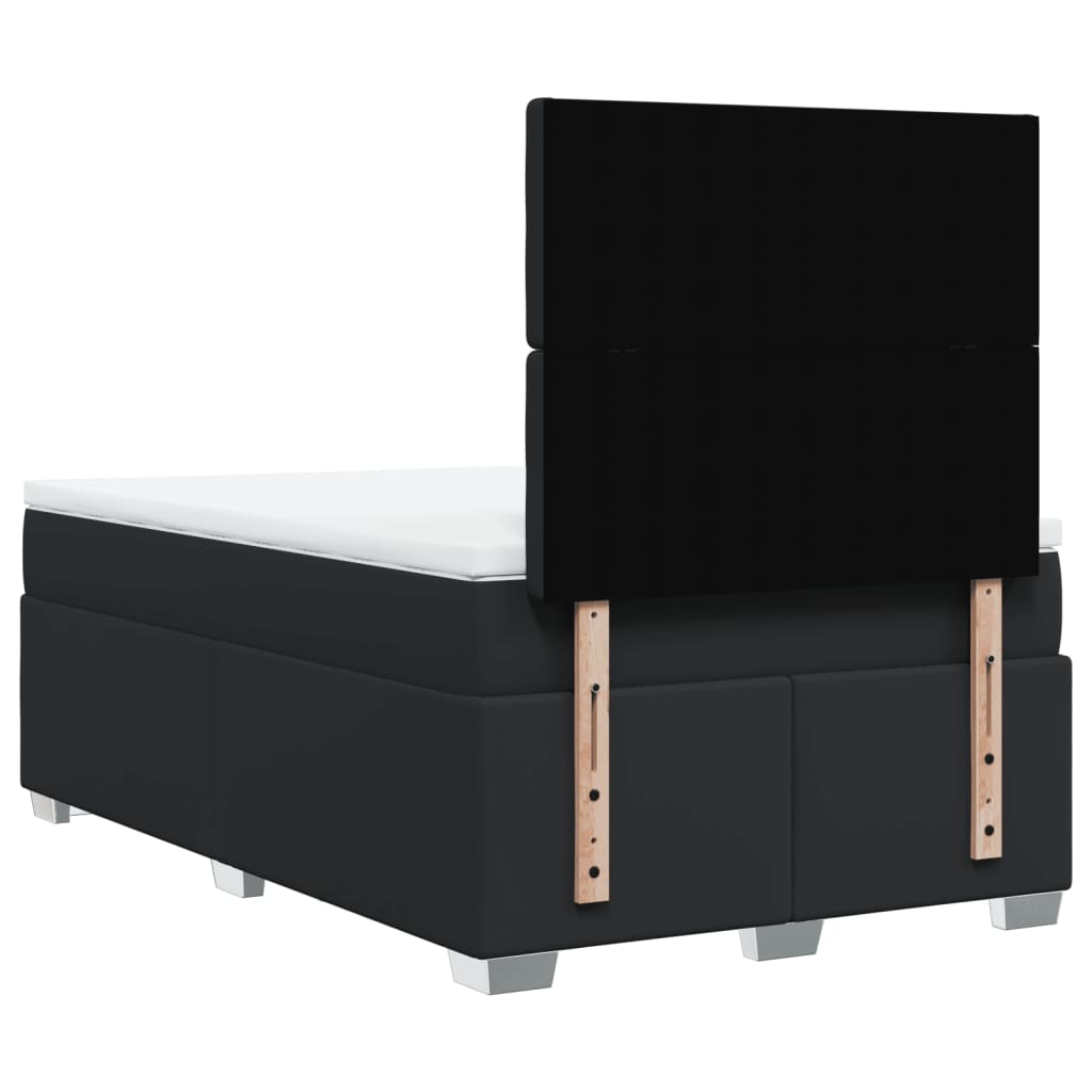 Giroletto a Molle con Materasso Nero 120x200 cm in Similpelle
