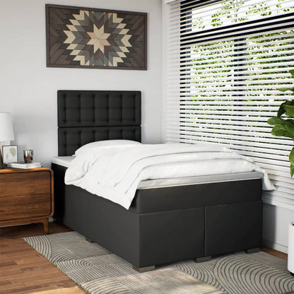 Giroletto a Molle con Materasso Nero 120x200 cm in Similpelle
