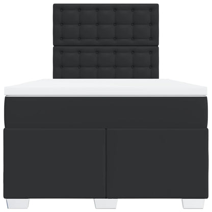 Giroletto a Molle con Materasso Nero 120x200 cm in Similpelle - homemem39