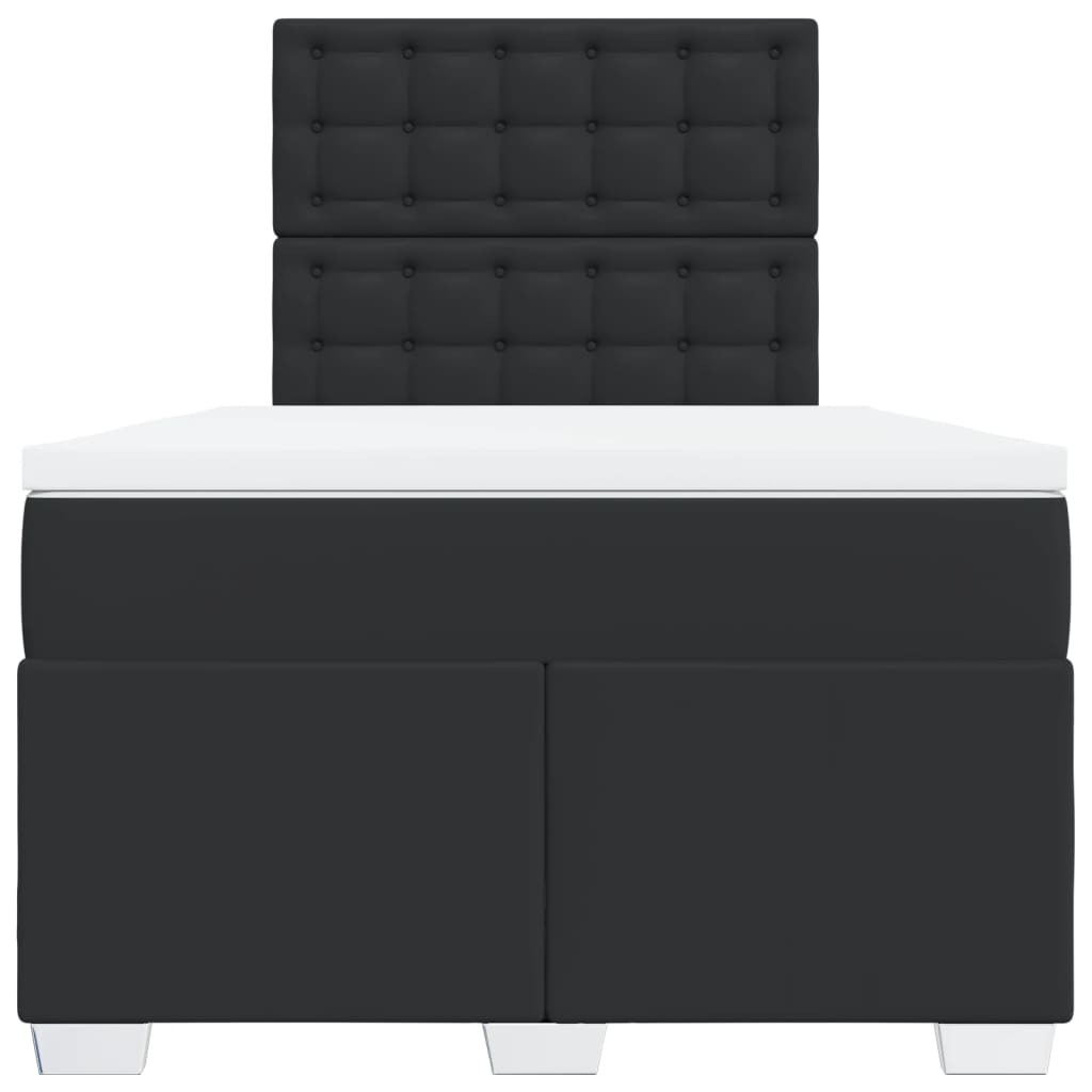 Giroletto a Molle con Materasso Nero 120x200 cm in Similpelle