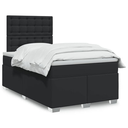 Giroletto a Molle con Materasso Nero 120x200 cm in Similpelle