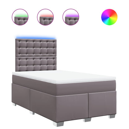 Giroletto a Molle con Materasso Grigio 120x200 cm in Similpelle