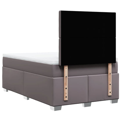 Giroletto a Molle con Materasso Grigio 120x200 cm in Similpelle