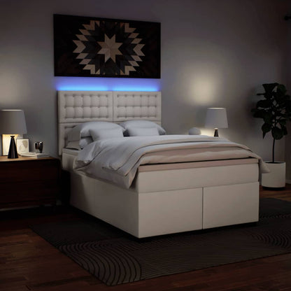 Giroletto a Molle con Materasso Bianco 140x190 cm in Similpelle - homemem39