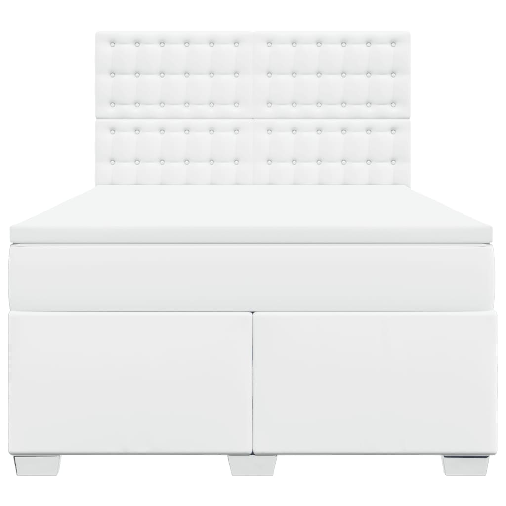 Giroletto a Molle con Materasso Bianco 140x190 cm in Similpelle - homemem39