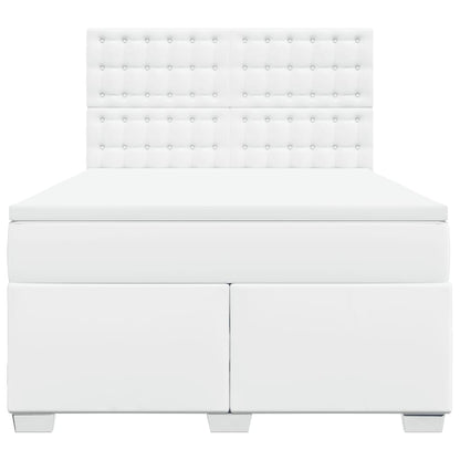 Giroletto a Molle con Materasso Bianco 140x190 cm in Similpelle - homemem39