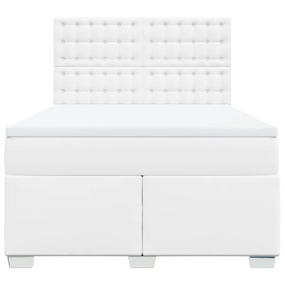 Giroletto a Molle con Materasso Bianco 140x200 cm in Similpelle - homemem39