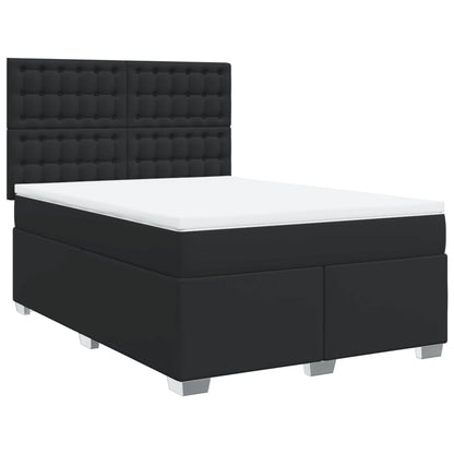 Giroletto a Molle con Materasso Nero 160x200 cm in Similpelle
