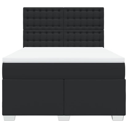 Giroletto a Molle con Materasso Nero 160x200 cm in Similpelle