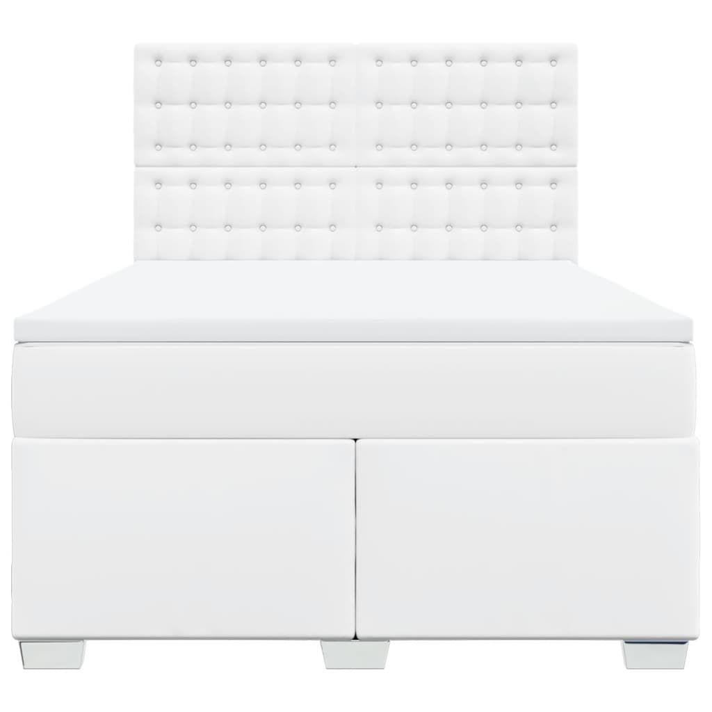 Giroletto a Molle con Materasso Bianco 160x200 cm in Similpelle - homemem39