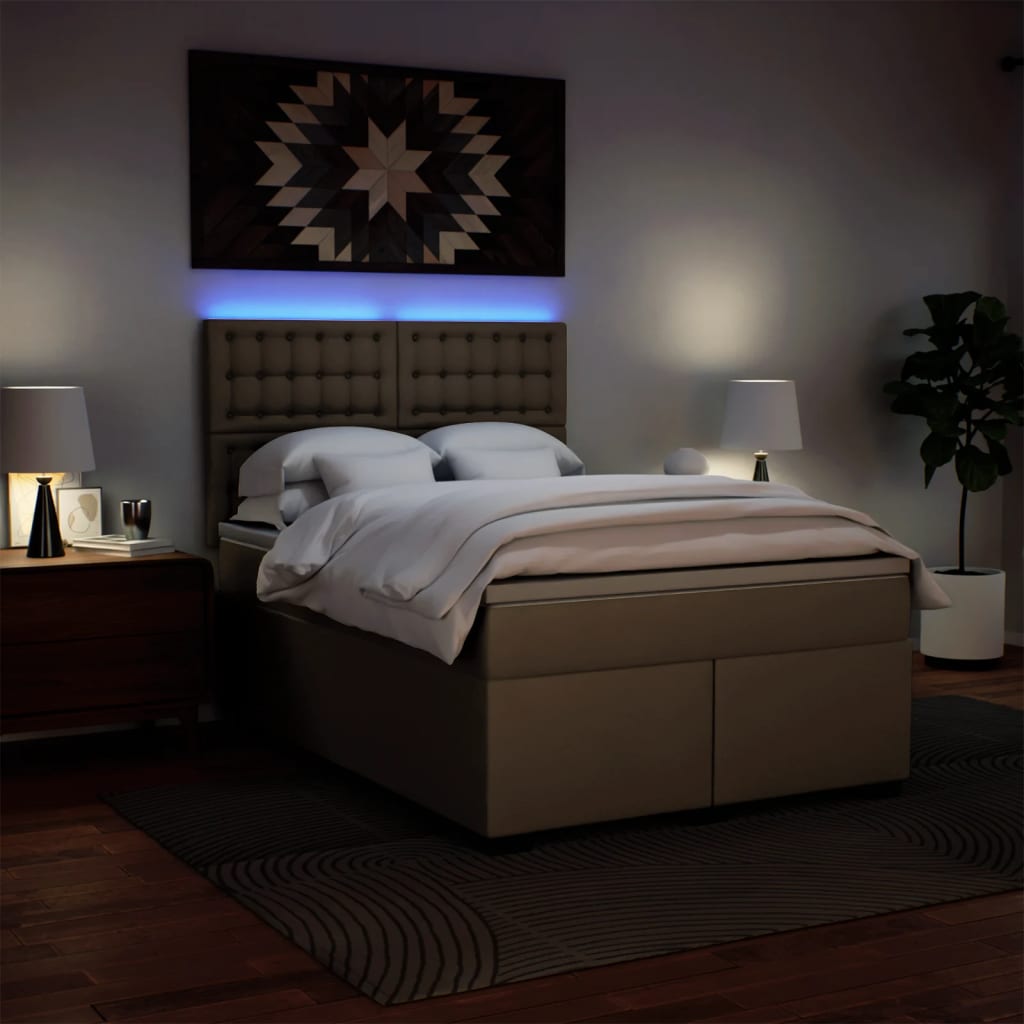 Giroletto a Molle con Materasso Cappuccino 160x200cm Similpelle - homemem39