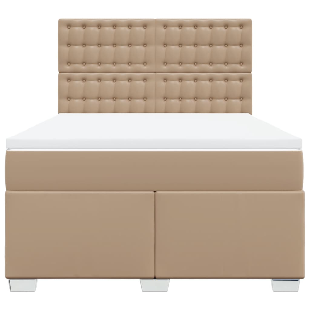 Giroletto a Molle con Materasso Cappuccino 160x200cm Similpelle