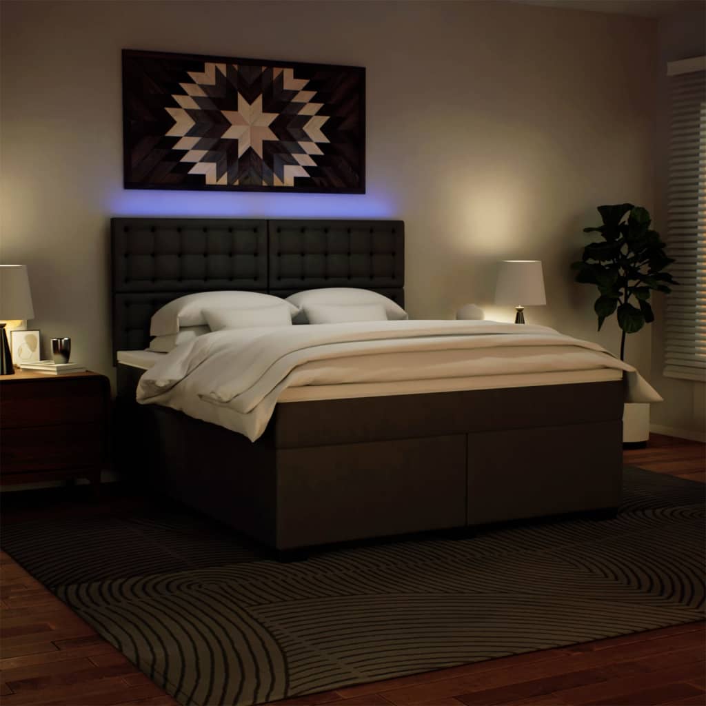 Giroletto a Molle con Materasso Nero 180x200 cm in Similpelle - homemem39