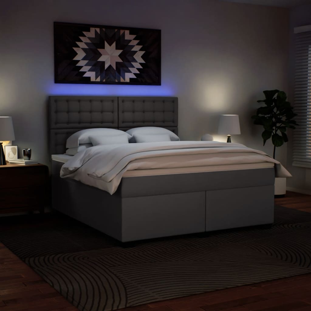 Giroletto a Molle con Materasso Grgio 180x200 cm in Similpelle - homemem39