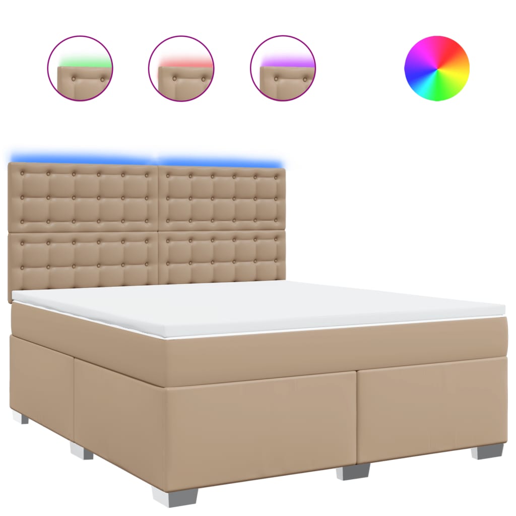 Giroletto a Molle con Materasso Cappuccino 180x200cm Similpelle - homemem39