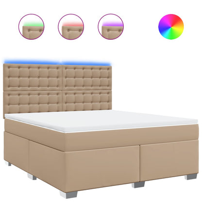 Giroletto a Molle con Materasso Cappuccino 180x200cm Similpelle - homemem39