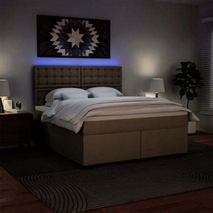 Giroletto a Molle con Materasso Cappuccino 180x200cm Similpelle - homemem39