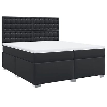 Giroletto a Molle con Materasso Nero 200x200 cm in Similpelle