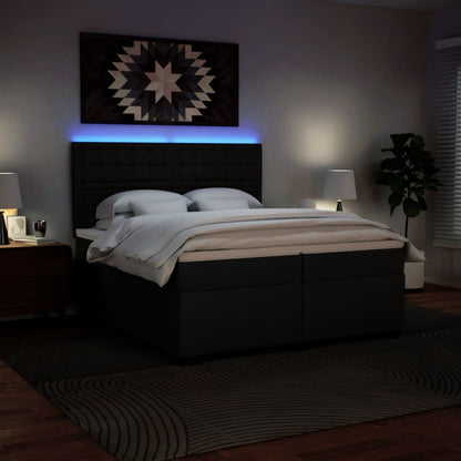 Giroletto a Molle con Materasso Nero 200x200 cm in Similpelle - homemem39