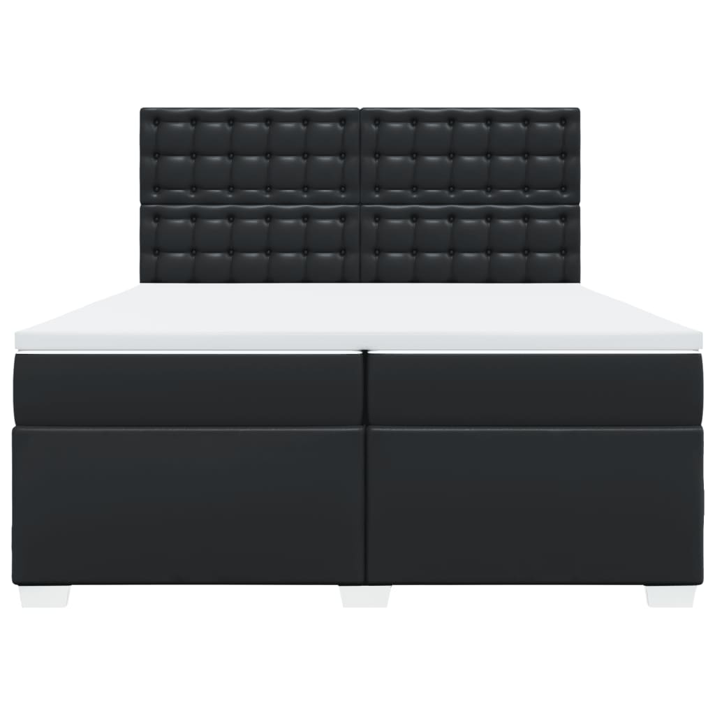 Giroletto a Molle con Materasso Nero 200x200 cm in Similpelle - homemem39