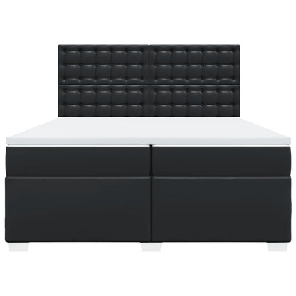 Giroletto a Molle con Materasso Nero 200x200 cm in Similpelle