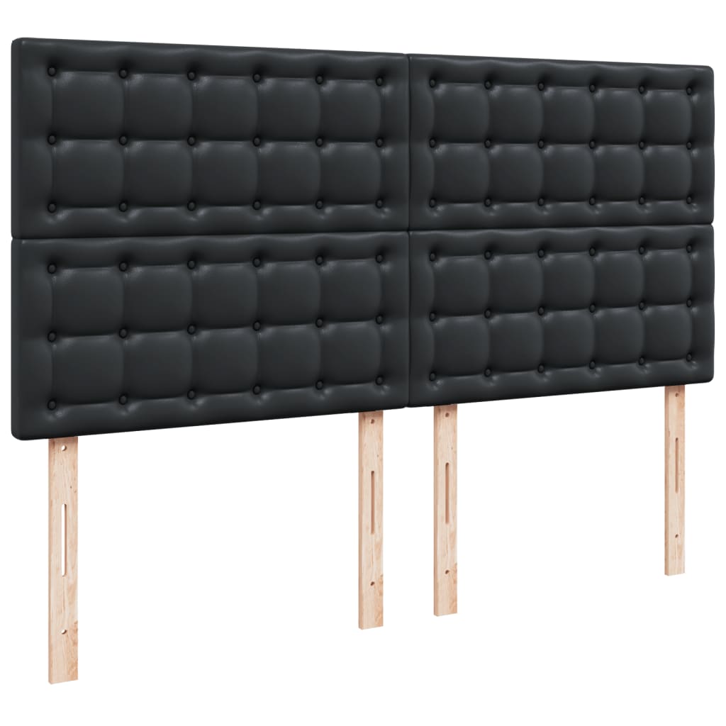 Giroletto a Molle con Materasso Nero 200x200 cm in Similpelle